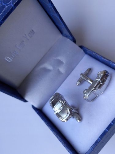 Srebrne spinki do mankietów Model Miniaturka Samochód Porsche 911 + Etui na Arena.pl