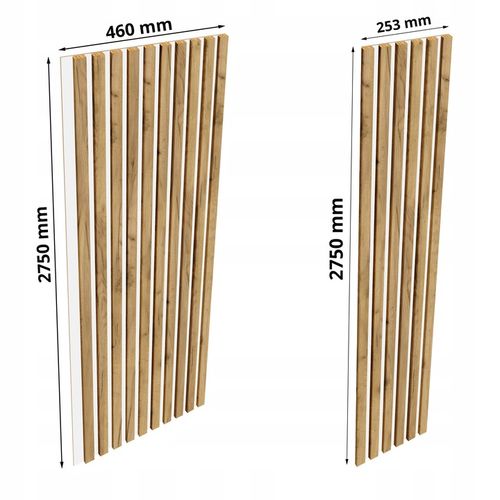 LAMELE NA BIAŁEJ PŁYCIE 46x275 ŚCIENNE PANEL AKUSTYCZNE DĄB NATURALNY WOTAN na Arena.pl