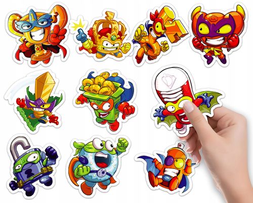 NAKLEJKI ETYKIETY NA ZESZYT NALEPKA Z POSTACIAMI SUPER ZINGS WZORY 10SZT na Arena.pl