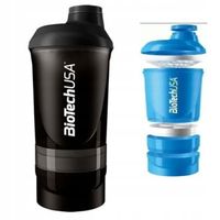 Biotech Shaker Szejker Bidon 600ml + 200ml + 150ml 3 cześciowy kolor czarny