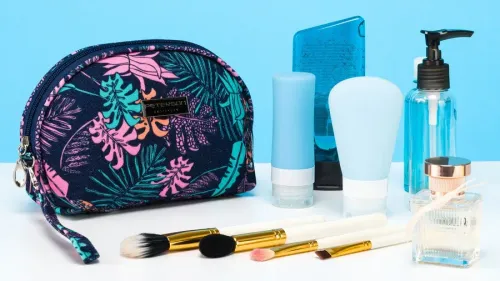 kompaktowa kosmetyczka damska z botanicznym printem - peterson na Arena.pl