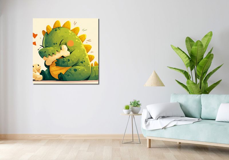 Obraz 90x90cm Uroczy Dinozaur zdjęcie 2