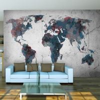 Fototapeta - World map on the wall 400x309