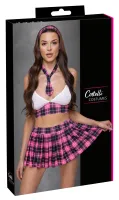 cottelli costumes komplet 4-częściowy szkolny rożowo-czarna krata s