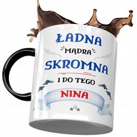 Kubek Czarny Dla Niny Żony Przyjaciółki Prezent Z Nadrukiem Ze Zdjęciem