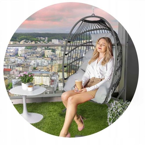 Sofotel Fotel ogrodowy wiszący Luisiana szary + szare poduszki Sofotel na Arena.pl