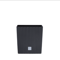 Duża Doniczka Donica Zewnętrzna Rattanowa Antracyt Z Wkładem Osłonka