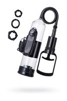 pompka do penisa z wibracją a-toys transparentna czarna 22,8 cm