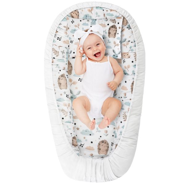 KOKON DLA NIEMOWLĄT BAWEŁNIANY ZESTAW 4 ELEMNTY JEŻ zdjęcie 11