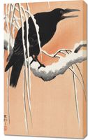 Obraz 60x100cm Crow on Snowy Branch, Koson Japoński Vintage do Salonu