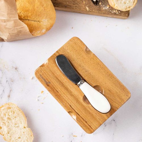 maselniczka porcelanowa z nożykiem klausberg kb-7785 biała na Arena.pl