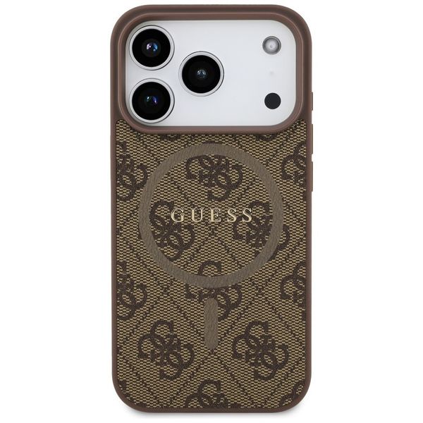 Etui Guess 4G Ring Classic Logo MagSafe do iPhone 17 Pro brązowy zdjęcie 3