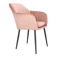 Krzesło Emilia Velvet dusty rose/black tapicerowane