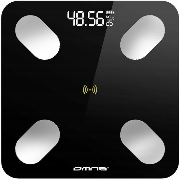 Inteligentna waga łazienkowa smart szklana OMNA aplikacja, miarka i baterie zdjęcie 13