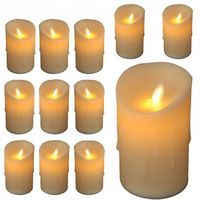 12x ŚWIECZKI LED ZESTAW RUCHOMY PŁOMIEŃ WKŁAD 11CM