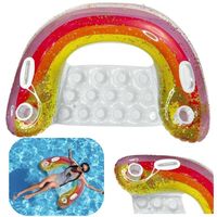 Fotel Materac Dmuchany Leżak Krzesło do Pływania Uchwyty Miejsce na Napoje