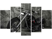 70 100CM OBRAZ 5 ELEM MOTOCYKL DRUK PŁÓTNO
