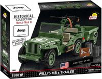 KLOCKI Konstrukcyjne Do Układania SAMOCHÓD Willys MB & Trailer Pojazdy AUTO