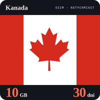 Karta eSIM Internet Kanada 10 GB na 30 dni - bez rejestracji