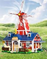 KLOCKI FARMA DOMEK WIATRAK NA WSI WIOSKA LED GOSPODARSTWO ROLNE DUŻA 1810el