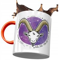 Kubek Pomarańczowy Koziorożec Znaki Zodiaku Z Nadrukiem Ze Zdjęciem