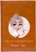 Kalendarz A5 2026 tygodniowy KSIĄŻKOWY SALON KOSMETYCZNY TERMINARZ LOGO
