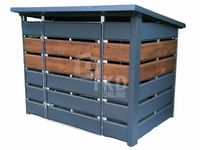 Wiata śmietnikowa 2x1m Antracyt + jasny orzech - Schowek TKD125