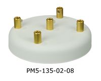 Podsufitka metalowa 5 otworów 135mm kolor biały + mosiądz