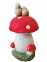 FIGURKA DEKORACYJNA GRZYB Z PTASZKAMI 32 cm