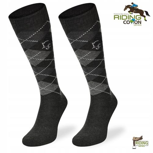 Klasyczne podkolanówki jeździeckie w romby SPDJ na Arena.pl