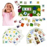 EKOLOGICZNE Klocki BIOBUDDi Zestaw Edukacyjny Poznaj Litery nauka alfabetu
