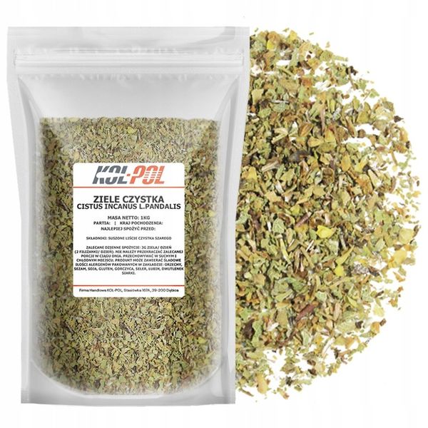 CZYSTEK SUSZONY 1kg Cistus Incanus ziele czystka herbata jakość Kol-Pol zdjęcie 1
