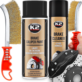K2 ZESTAW LAKIER FARBA DO MALOWANIA ZACISKÓW HAMULCOWYCH SPRAY CZARNY