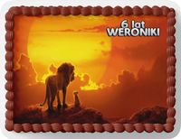 PROSTOKĄTNY OPŁATEK NA TORT A4 20x29CM - KRÓL LEW + IMIĘ