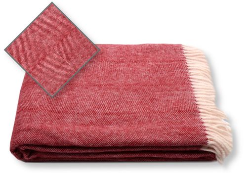 Koc Z Wełny Nowozelandzkiej 150X200 Romby Bordo na Arena.pl