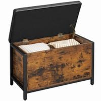 Skrzynia pufa rustykalny brąz 80x40 cm z regulowanymi nóżkami schowek