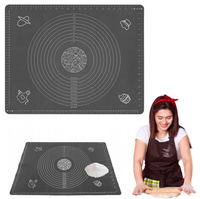 Duża stolnica silikonowa mata podkładka do ciasta elastyczna szara 64x45