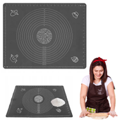 Duża stolnica silikonowa mata podkładka do ciasta elastyczna szara 64x45