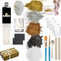 ZESTAW DO TECHNIKI KINTSUGI NAPRAWA CERAMIKI ZESTAW DIY KLEJ ZŁOTY 5min