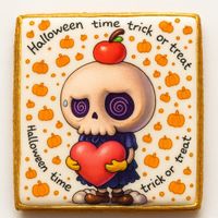 CIASTKO LUKROWANE HALLOWEEN NO.6 ROZ.M  KWADRAT AT RĘCZNIE ROBIONE