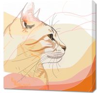 Obraz 70x70cm Delikatny Profil Kota