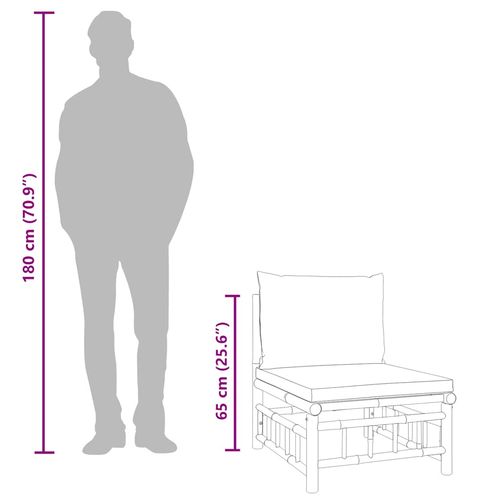 2-cz. zestaw mebli do ogrodu, ciemnoszare poduszki, bambus na Arena.pl