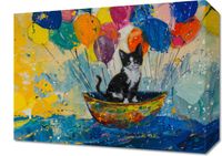 Obraz 40x30cm Kot na Łodzi