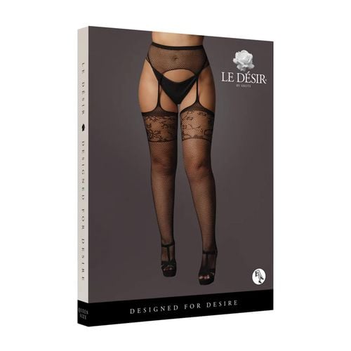 garterbelt stockings with lace top - plus size na Arena.pl