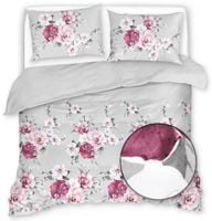 Pościel Satynowa 200X220 Różowe Kwiaty 20514