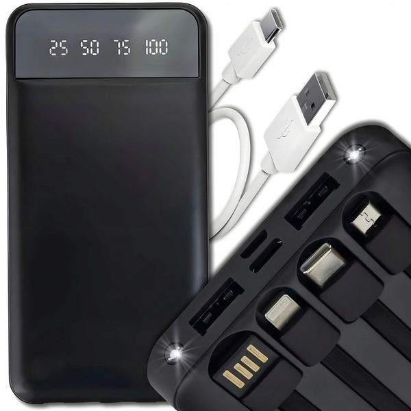 Powerbank 10000 mAh POWER BANK z latarką microUSB, USB-C, USB, lightning zdjęcie 1