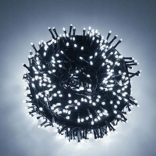 LAMPKI CHOINKOWE 500 LED STAŁE + FLASH ZEWNĘTRZNE BŁYSK IP44 BIAŁE ZIMNE na Arena.pl