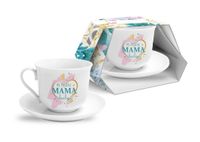 filiżanka ze spodkiem 400ml Po prostu mama idealna