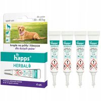 Krople na pasożyty pchły i kleszcze dla dużych psów (20-40kg) Happs 4x 4ml