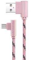 kabel kątowy ładowarka awei cl-90 micro usb różowy transmisja
